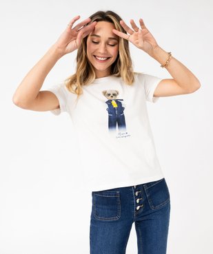 Tee-shirt manches courtes ample imprimé femme - LuluCastagnette vue5 - LULUCASTAGNETTE - GEMO