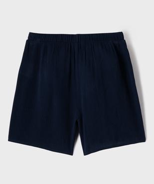 Short ample à taille élastiquée en viscose froissé fille vue3 - GEMO 4G FILLE - GEMO