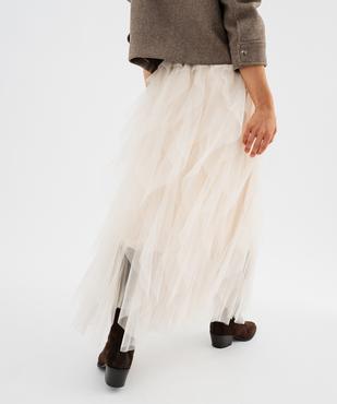 Jupe longue en tulle avec ceinture élastique femme  vue4 - GEMO(FEMME PAP) - GEMO