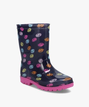 Bottes de pluie fille multicolores à pois vue2 - GEMO (ENFANT) - GEMO