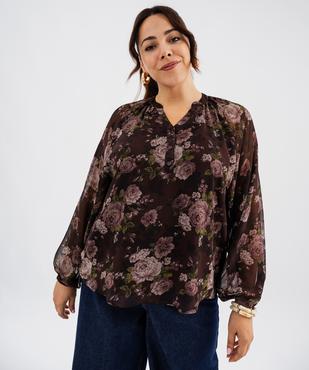 Blouse fluide manches longues femme grande taille vue1 - GEMO 4G GT - GEMO