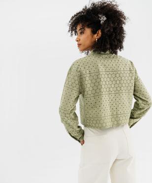 Chemise manches longues coupe courte en broderie anglaise femme vue3 - GEMO(FEMME PAP) - GEMO