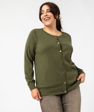 Gilet en fine maille à boutons dorés femme grande taille vue1 - GEMO (G TAILLE) - GEMO