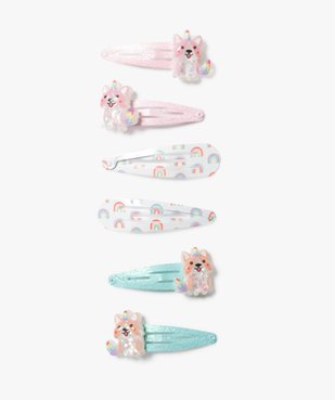 Pinces clic-clac pour les cheveux fille avec motifs fantaisie (lot de 6) vue1 - GEMO (ACCESS) - GEMO