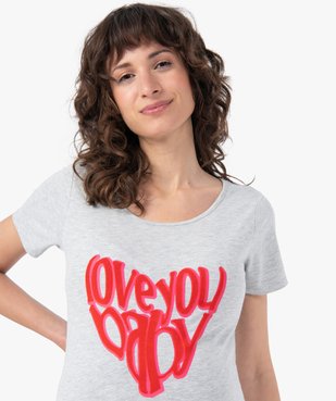 Tee-shirt de grossesse imprimé vue2 - GEMO (MATER) - GEMO