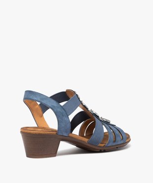Sandales femme confort à talon et brides élastiquées vue4 - GEMO (CONFORT) - GEMO