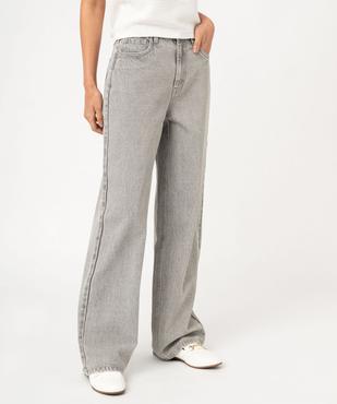 Jean wide leg taille haute coloris délavé femme vue1 - GEMO 4G FEMME - GEMO