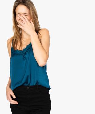 Caraco femme satiné avec finition dentelle et boutons vue1 - GEMO(FEMME PAP) - GEMO