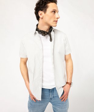Chemise manches courtes à rayures homme vue2 - GEMO (HOMME) - GEMO