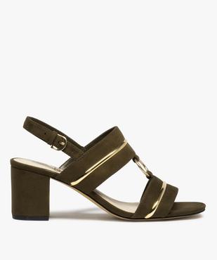 Sandales femme à talon dessus suédé avec détails métallisés  vue1 - GEMO(URBAIN) - GEMO