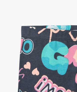 Legging court cycliste imprimé fille vue2 - GEMO (ENFANT) - GEMO