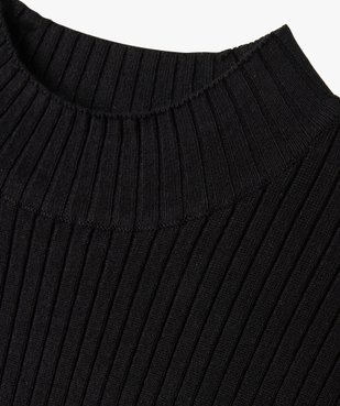 Pull court à col cheminée en maille côtelée fille vue2 - GEMO 4G FILLE - GEMO