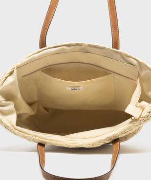 Sac en paille bicolore porté épaule femme vue3 - GEMO (ACCESS) - GEMO