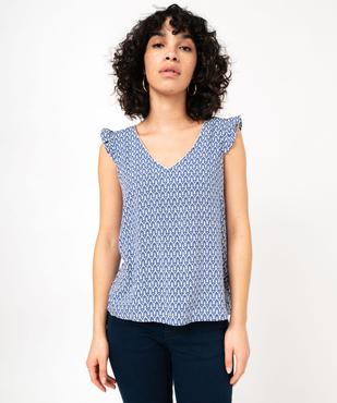 Blouse imprimée avec volants sur les épaules femme vue5 - GEMO 4G FEMME - GEMO