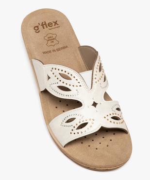 Mules confort à talon compensé et strass femme vue5 - G'FLEX - GEMO