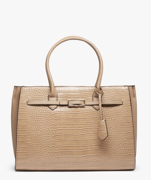 Sac cabas femme en matière embossée avec boucle métallique vue1 - GEMO (ACCESS) - GEMO