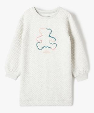 Robe sweat fille en maille texturée - LuluCastagnette vue2 - LULUCASTAGNETTE - GEMO