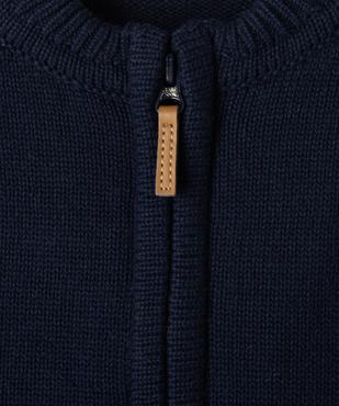 Gilet zippé à col rond en coton bébé vue3 - GEMO(BEBE DEBT) - GEMO
