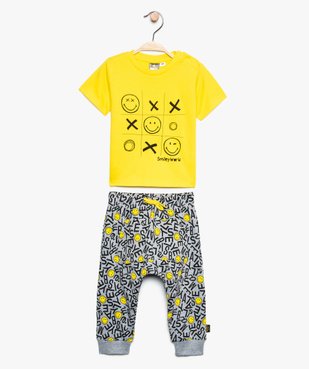Ensemble bébé garçon (2 pièces) : tee-shirt + pantalon - SmileyWorld vue1 - SMILEY - GEMO