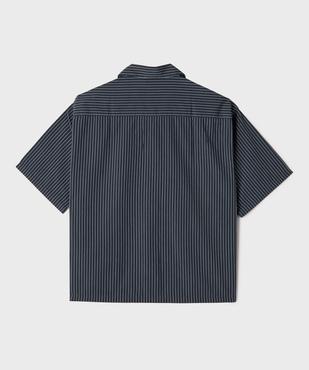 Chemise manches courtes à rayures et col cubain garçon vue3 - GEMO (JUNIOR) - GEMO