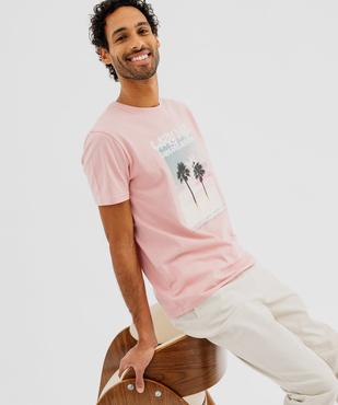 Tee-shirt manches courtes avec motif exotique homme vue5 - GEMO (HOMME) - GEMO