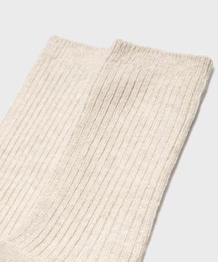 Chaussettes hautes en maille côtelée femme vue2 - GEMO(HOMWR FEM) - GEMO