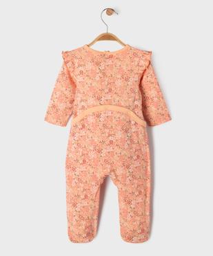 Pyjama dors-bien à motifs fleuris et volants bébé fille vue3 - GEMO 4G BEBE - GEMO