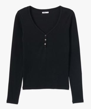 Tee-shirt femme à manches longues en maille côtelée vue4 - GEMO(FEMME PAP) - GEMO