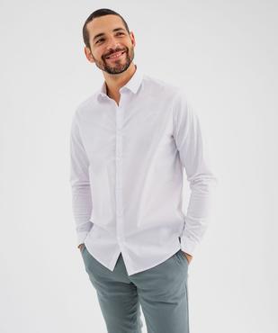 Chemise manches longues coupe droite en coton stretch homme vue12 - GEMO 4G HOMME - GEMO