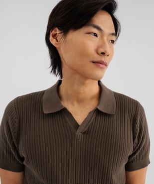 Polo à manches courtes en maille fantaisie homme vue5 - GEMO (HOMME) - GEMO