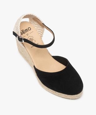 Sandales femme en suédine et talon compensé en corde vue5 - GEMO(URBAIN) - GEMO