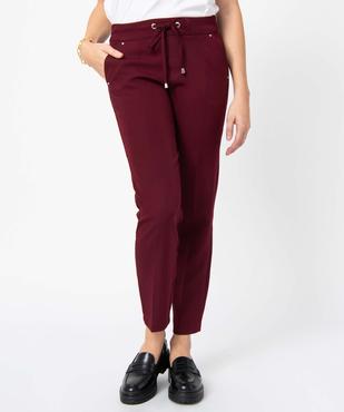Pantalon femme en maille souple à plis vue1 - GEMO(FEMME PAP) - GEMO