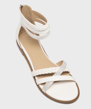 Sandales plates avec brides cheville femme - Valentina Baldano vue5 - VALENTINA BALDA - GEMO