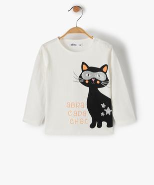Tee-shirt bébé fille à manches longues avec motif pailleté vue1 - GEMO(BEBE DEBT) - GEMO