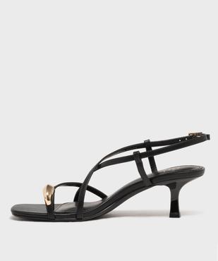 Sandales à talon fin multibrides avec bijou de pied femme vue3 - FOLLOW ME - GEMO