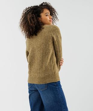 Pull fin col V femme vue3 - GEMO 4G FEMME - GEMO