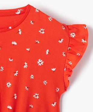 Robe fille fleurie en maille jersey à taille élastiquée vue2 - GEMO (ENFANT) - GEMO