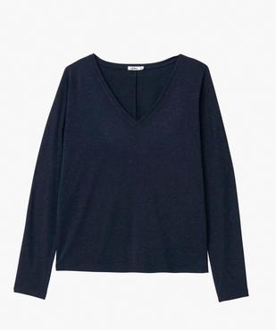 Tee-shirt femme à manches longues en maille scintillante vue4 - GEMO(FEMME PAP) - GEMO