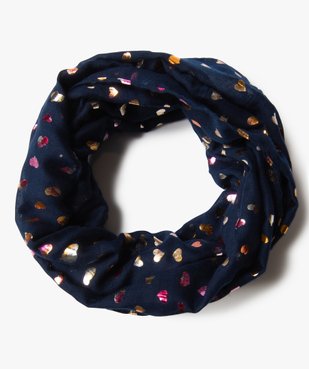 Foulard fille forme snood avec motifs cœurs pailletés vue1 - GEMO 4G FILLE - GEMO