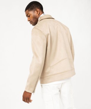 Blouson en suédine fermeture zippée homme vue3 - GEMO (HOMME) - GEMO
