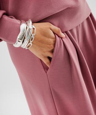 Pantalon de jogging large en modal doux femme vue2 - GEMO 4G FEMME - GEMO