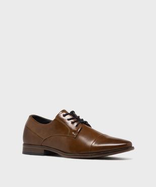 Derbies à bout amande en cuir imitation homme - Mario Baldano vue2 - MARIO BALDANO - GEMO