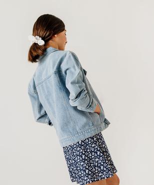 Robe manches courtes en maille fleurie à décolleté fantaisie fille vue9 - GEMO 4G FILLE - GEMO