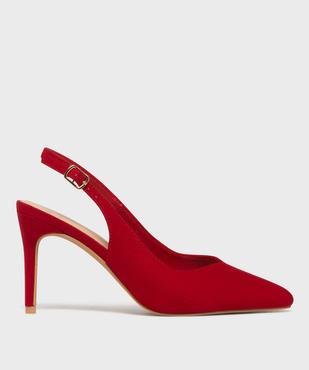 Escarpins slingbacks en suédine à talon aiguille et bout pointu femme - Valentina Baldano vue1 - VALENTINA BALDA - GEMO