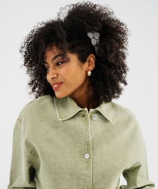 Veste en jean colorée et ajourée femme vue2 - GEMO(FEMME PAP) - GEMO