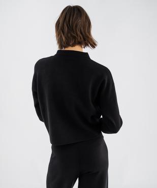 Pull col polo boutonné femme vue3 - GEMO(FEMME PAP) - GEMO