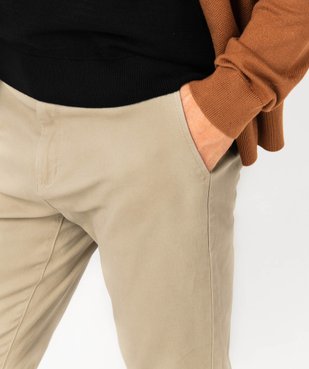 Pantalon chino en coton stretch coupe Slim homme vue2 - GEMO 4G HOMME - GEMO