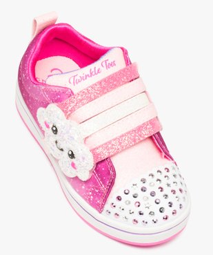 Bakets fille pailletées et lumineuses à scratch - Skechers vue5 - SKECHERS - GEMO