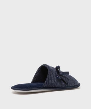 Chaussons mules en velours texturé avec petit noeud femme vue4 - GEMO(HOMWR FEM) - GEMO