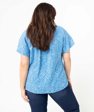 Blouse femme grande taille fleurie à manches courtes et col V vue3 - GEMO (G TAILLE) - GEMO